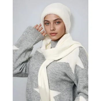 Čepice Sinsay - Čepice z žebrovaného úpletu - krémová - 784FG-01X - 784FG-01X-ONE