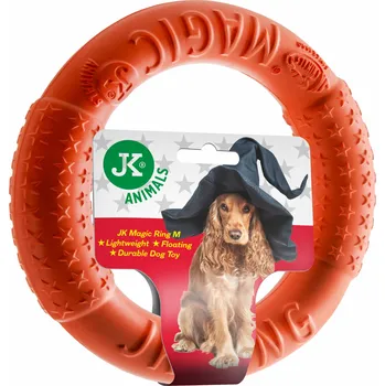 Hračka pro psa JK ANIMALS, Magic Ring Frisbee z EVA pěny, oranžový, 17 cm