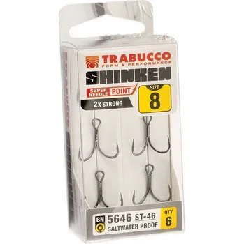 Rybářský háček 6ks - Trojháčky Trabucco Shinken ST-46 Velikost 8