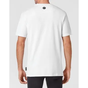 Pánské tričko PHILIPP PLEIN T-Shirt 133 Bílá Regular Fit 4XL