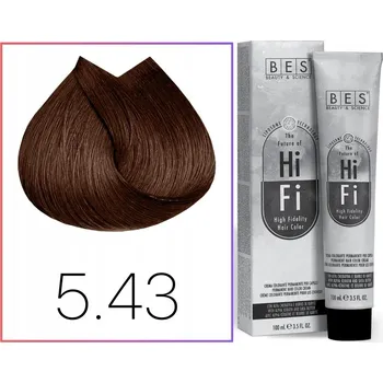 Barva na vlasy BES Hi-Fi Color tónovací krém na vlasy 5.43 Měděno Zlatá Světle Hnědá