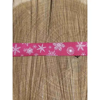 Stuha Bavlněná stuha vločky šíře 15 mm barva červeno bílá