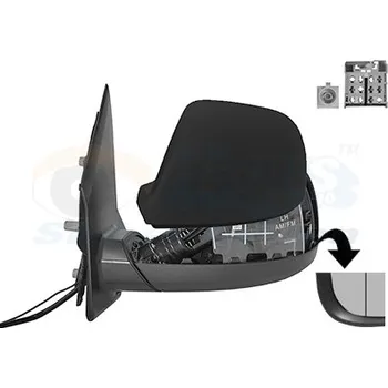 Autoanténa zpětné zrcátko el. vyhřívaná asférická s AM/FM anténou černá (5 kolíků) L