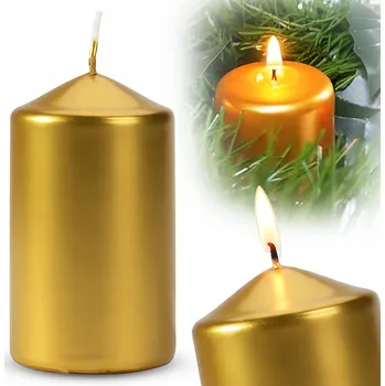 Svíčka SVÍČKA VÁLEC ZLATÁ METALICKÁ 60/100 ZLATÁ METALIZOVANÁ