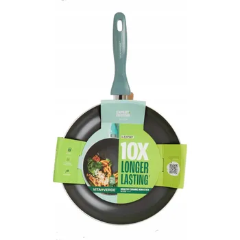 Pánev Tradiční pánev VitaVerde Expert 28 cm smaltovaná šedá s nepřilnavým povrchem