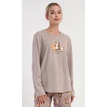 Vienetta Dámské pyžamo dlouhé Olivia: bílá káva L