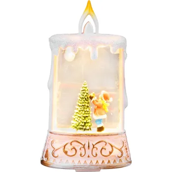 Vánoční dekorace Lampáš MagicHome Vianoce, Santa so stromčekom, plast, 1xLED teplá biela, 8x4x15 cm, 2xAAA