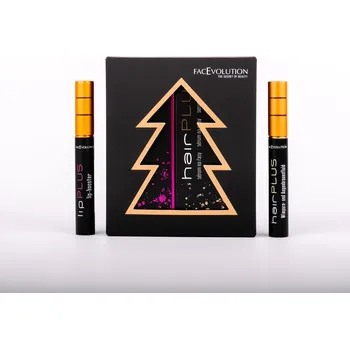 Péče o řasy a obočí FacEvolution Vánoční balíček - Sérum na řasy hairPLUS 4,5 ml + lipPLUS BOOSTER transparentní 5 ml