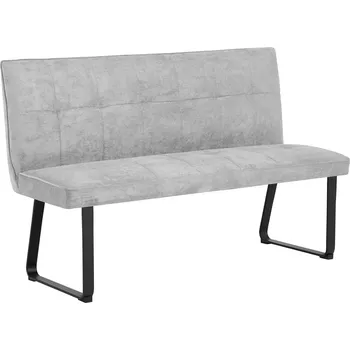 byLIVING Lavice Talea, 140 cm, světle šedá, černý kovový rám s práškovým nástřikem |