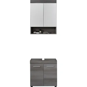 Koupelnový nábytek trendteam Koupelna 2dílná kombinace Runner/Moon Sardegna Kouřově stříbrný melamin 58 x 190 x 31 cm | 158190521