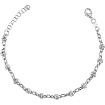 Náramek Stříbrný náramek zdobený kroužky délka náramku 18+3cm