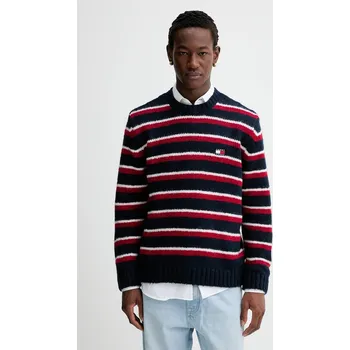 Dámský svetr Svetr s příměsí vlny z alpaky Tommy Jeans tmavomodrá barva, DM0DM22109 59B, vel. XL