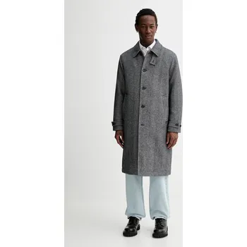 Dámský kabát Kabát s příměsí vlny Calvin Klein šedá barva, LV04LD510G 90X, vel. XS