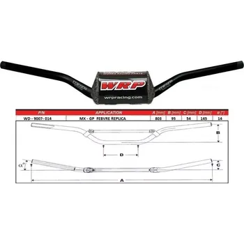 Řídítka WRP řidítka PRO-BAR 28.6mm MX-GP FEBVRE Replica - černá