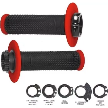 Rukojeti Progrip 708 LOCK-ON 2takt+4takt (ODI SCS) 5 nástavců černá/červená