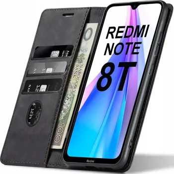 Pouzdro na mobilní telefon Xiaomi Redmi Note 8T, magnetické kožené pouzdro peněženka SHEEP skin z měkké ovčí kůže (LEATHER / Z MĚKKÉ OVČÍ KŮŽE - Stylové flipové pouzdro z eko kůže pro Xiaomi Redmi Note 8T. Magnetické zavírání, kapsy na karty a bankovky, funkce stojánku. Ochrana i e