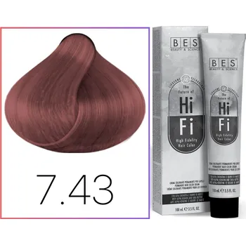 Barva na vlasy BES Hi-Fi krém na vlasy medově zlatá blond 7.43 100 ml