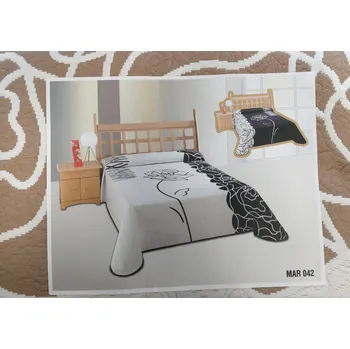 Přehoz na lůžko Oboustranný přehoz na postel 220x240 Eurofirany 42 krémová + hnědá bavlna