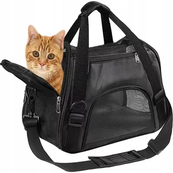Úložný box Transportér - taška pro psa / kočku VELIKOST L (Vyrobeno z materiálů bezpečných pro zvířata Venkovní materiál je voděodolný a snadno se udržuje čistý Pečlivá rukojeť s suchým zipem vyrobena z ekologické kůže Velké množství ventilace zajišťuje vysoký komfo
