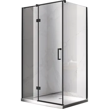 BPS-koupelny Obdélníkový sprchový kout HYD-OK02D 120x80 černý/transparent - bez vaničky