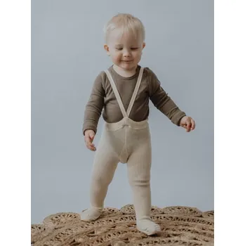 Kojenecké oblečení Tatrasvit Punčocháče s kšandami 100% BIO bavlna KRÉMOVÁ - 74/80