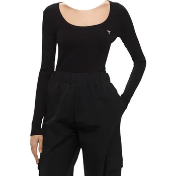 Dámské oblečení GUESS COLETTE LS RIB TOP V4BP07K8RT2 JBLK L Velikost: M