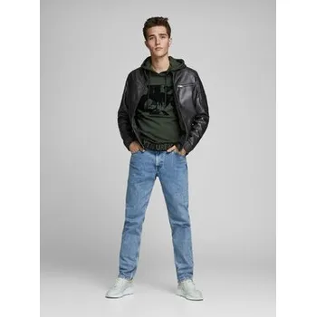 Jack & Jones Bunda z imitace kůže Rocky 12147218 Černá Regular Fit 3XL