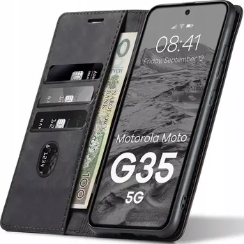 Pouzdro na mobilní telefon Motorola Moto G35 5G - kryt Sheep Skin –magnetické flipové pouzdro se stojánkem a kapsami na karty (LEATHER / Z MĚKKÉ OVČÍ KŮŽE. Stylové kožené pouzdro Motorola Moto G35 5G s magnetem, stojánkem a kapsami na karty. Ochrana a elegance v jednom.)