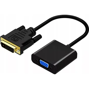 Redukce ADAPTÉR z DVI do VGA DSUB 1080p (ADAPTÉR DVI do VGA DSUB, PLUG A PLAY, PODPORA ŘEŠENÍ MAX 1920 x 1080 / 60 Hz. DÉLKA kablu 25cm. Neutrální černá barva.)