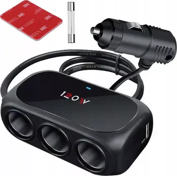 Rozdělovač ROZDĚLOVAČ ZÁPALKOVÉHO ZÁSUVKY S USB VOLTOMETREM A NABÍJEČKOU 120W 3A 12V / 24V (Rozdělovač zápalkového zásuvky je zařízení mimořádně praktické a funkční. Malé a přenosné, můžete jej vzít téměř kamkoliv. Nezbytné pro každého během cestování k nabíjení tel