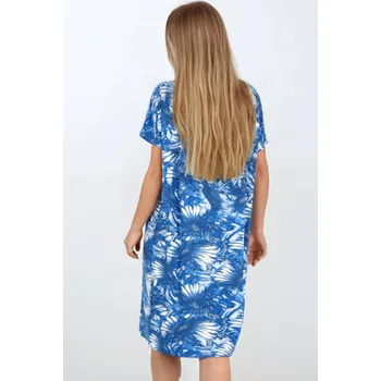 Dámská noční košile Noční košile Momenti Per Me Island Vibes - volnější střih Modrá 2XL