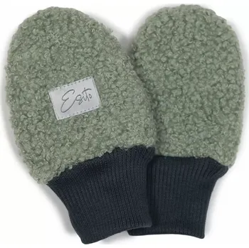 Rukavice ESITO | Zimní bezpalcové rukavice Teddy fleece double Olive - olivová / 56