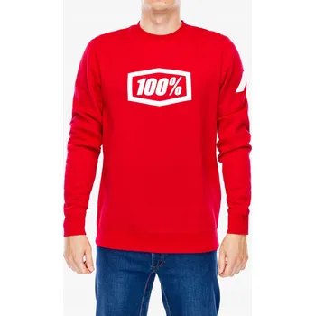 Pánská mikina Flísová mikina 100% Icon Mikina Crewneck - tmavě červená M