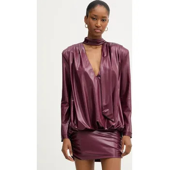 Dámské šaty Šaty Haveone vínová barva, mini, MFS-P097 MFS.P097 93X, vel. S