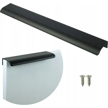 Nábytkové kování Moderní hranový nábytková úchytka pro skříňky a zásuvky, černý, 296 / 256 mm