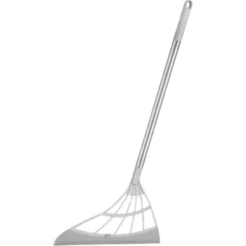 Kuchyňská stěrka Gumová plastová stěrka 25 cm PP + TPR + nerezová ocel Odolná kuchyňská stěrka na čištění skla, dřezu a koupelny s ergonomickou rukojetí šedá