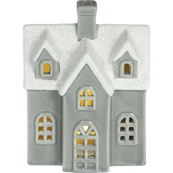 Vánoční dekorace RETLUX RXL 501 Šedý porcelánový domek 1 LED WW