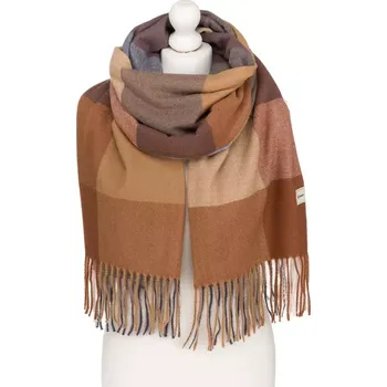 Šála CEDAR Velká kostkovaná dámská Peterson šála R-SP100 HNĚDÁ