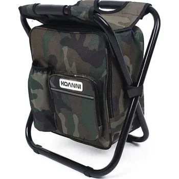 kempingová židle Koanni turistické skládací křeslo s batohem černá