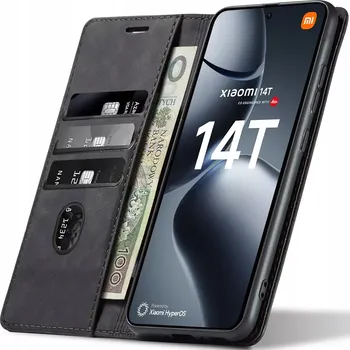 Pouzdro na mobilní telefon Xiaomi 14T – magnetické flipové pouzdro z eko kůže, peněženka a stojánek, luxusní ochrana, sheep skin (LEATHER / Z MĚKKÉ OVČÍ KŮŽE - Luxusní magnetické flipové pouzdro z eko kůže pro Xiaomi 14T. Stylový vzhled, tři přihrádky na karty, stojánek, magnetické