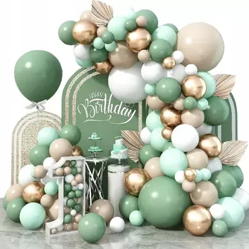 Úložný box Zelená balónová girlanda 117ks na svatbu dívky narozeniny křest (Balónkové girlandy jsou sada balónů k sestavení. Mohou sloužit jako samostatná dekorace nebo jako součást větší kompozice. Balónky lze nafouknout vzduchem nebo héliem. Pokud má girlanda vise