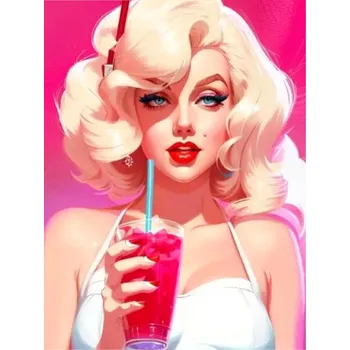 Obraz MALOVÁNÍ PODLE ČÍSEL S RÁMEM Obraz k vymalování 40x50 Marilyn Monroe