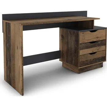 Psací stůl byLIVING BELFAST psací stůl / Možnost montáže vpravo nebo vlevo / 3 zásuvky / Old Navy - antracit / Kancelářský stůl / Psací stůl / Š 138, V 83,5, H 51,5 cm | BELFAST 08