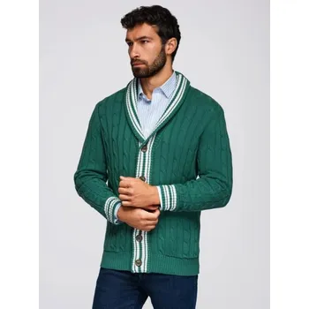 Pánský svetr Ombre Clothing Pánský pletený svetr zelený v1 om-swcd-0151