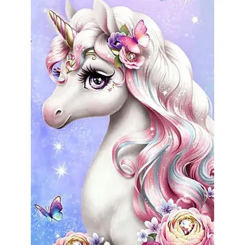 Obraz Malování Podle Čísel Jednorožec Obraz pro malování Pampicio 50x40 RÁM