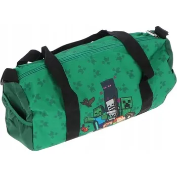 Sportovní taška Sportovní taška Difuzed zelená Minecraft velká s kapsou na nápoje