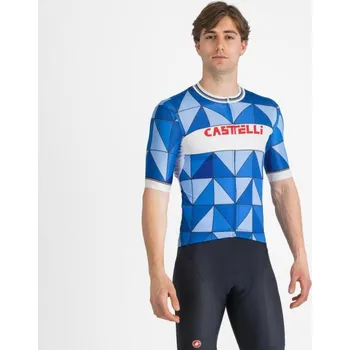 cyklistický dres CASTELLI Cyklistický dres s krátkým rukávem - HERITAGE - modrá