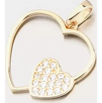 Přívěsek Dámský přívěsek žluté zlato 585 zirkon srdce 13R-420