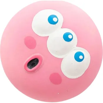 Hračka pro psa Gumový míček pro psy odolný pískací kousací míč na čištění zubů a interaktivní hru průměr 5,5 cm růžová
