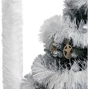 Vánoční ozdoba Vánoční řetěz - bílá 6m 15 cm bílá